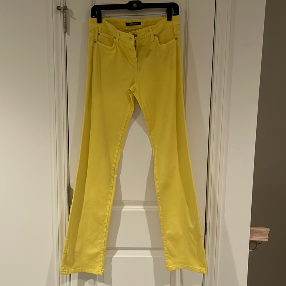 Roberto Cavalli yellow jeans